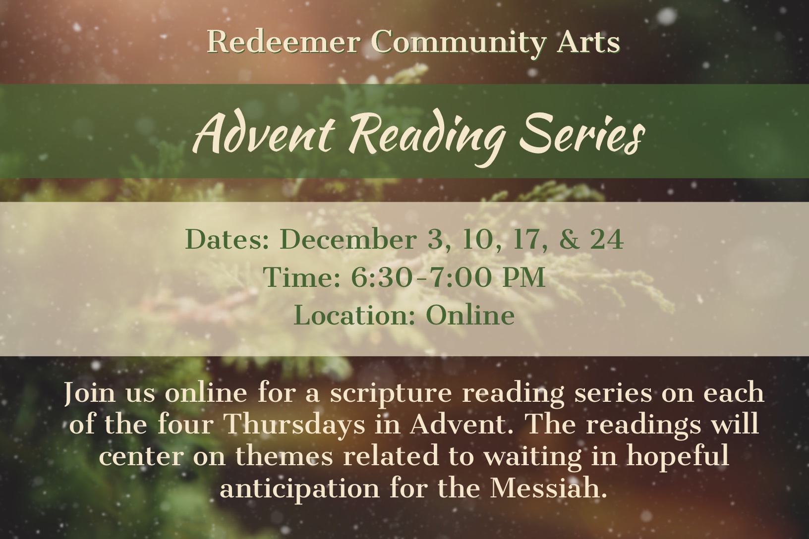 Advent Reading Series Begins Redeemer Church